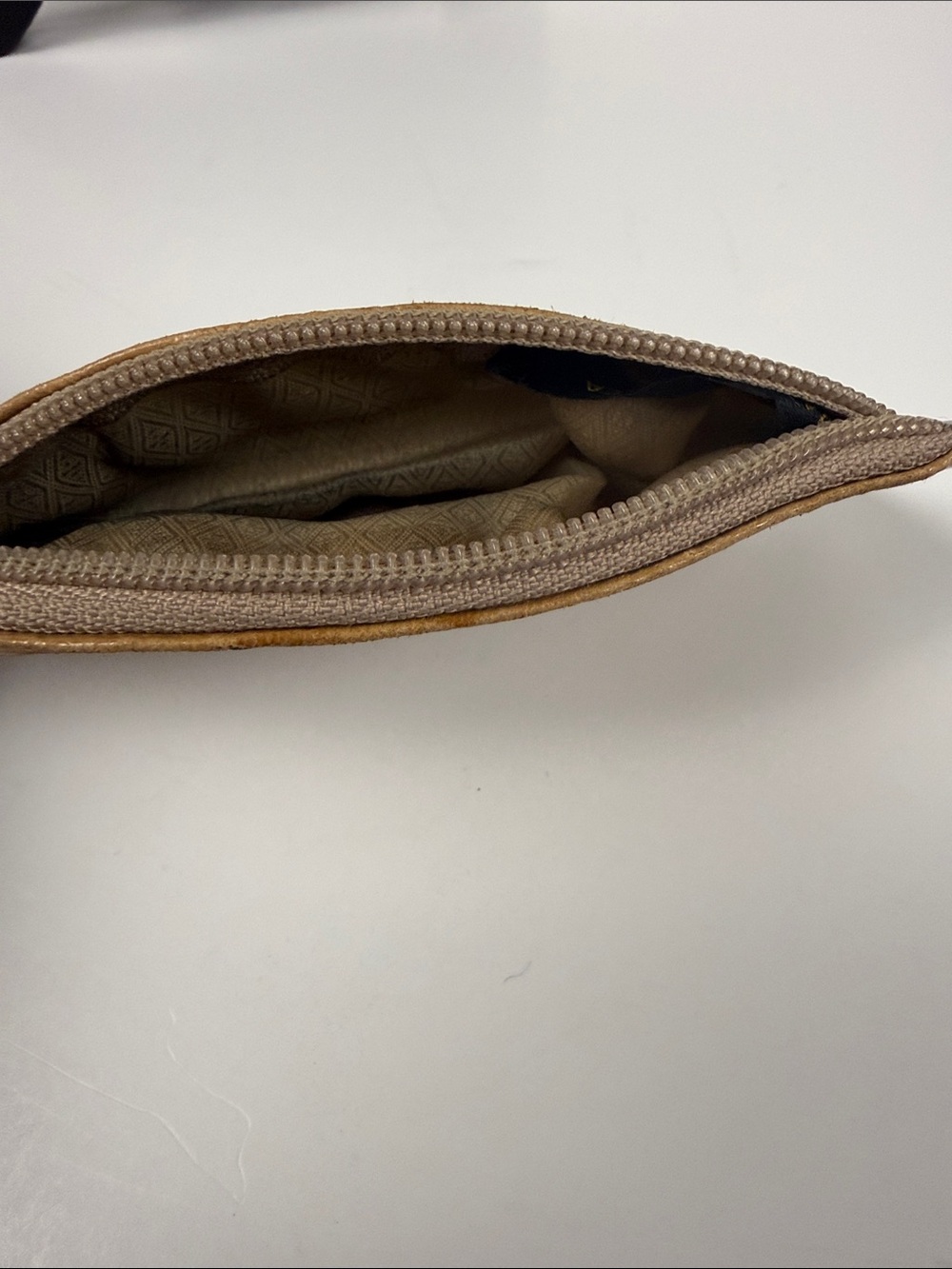 Leather Key Coin Pouch Keychain - Tan - Picture 4 of 7